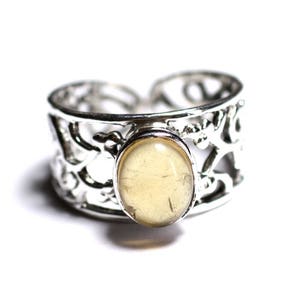 N224 – Ring aus 925er Silber und Halbedelstein – ovaler Citrin 9 x 7 mm