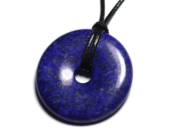 Collier Pendentif en Pierre - Lapis Lazuli Donut Pi 40mm