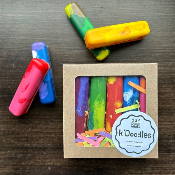 5 K’Doodles Kids Crayons, marble crayon sticks, rainbow, adapted crayons, stocking stuffer, Easter basket, back to school, pre school crayon