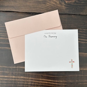 Kreuz Briefpapier, Kirche Briefpapier, Kirche Kindertagesstätte, Sonntagsschullehrer, Personalisiertes Briefpapier Set, Dankeschön Notizen, personalisiertes Geschenk