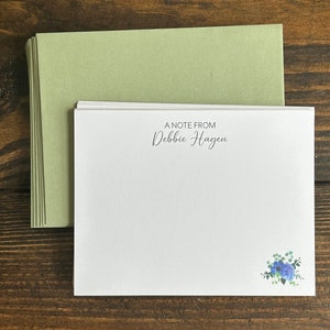 Hydrangea Stationery, Personalized Stationery Set, Thank you notes, Personalized Gift,