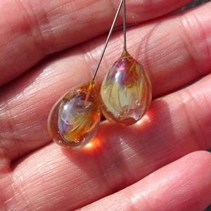 set di 2 spilloni in vetro filato, lavorazione a lume, vetro di Murano, PERL.6381