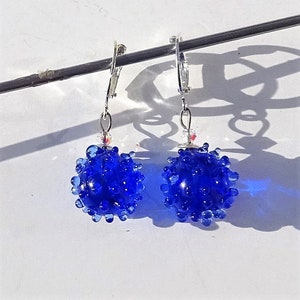 drop earrings, spun glass, lampwork, Murano glass, BCL.2920