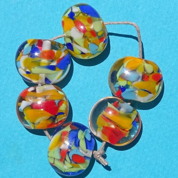 lot de 2 perles filées, verre lampwork, verre de Murano, PERL.4977