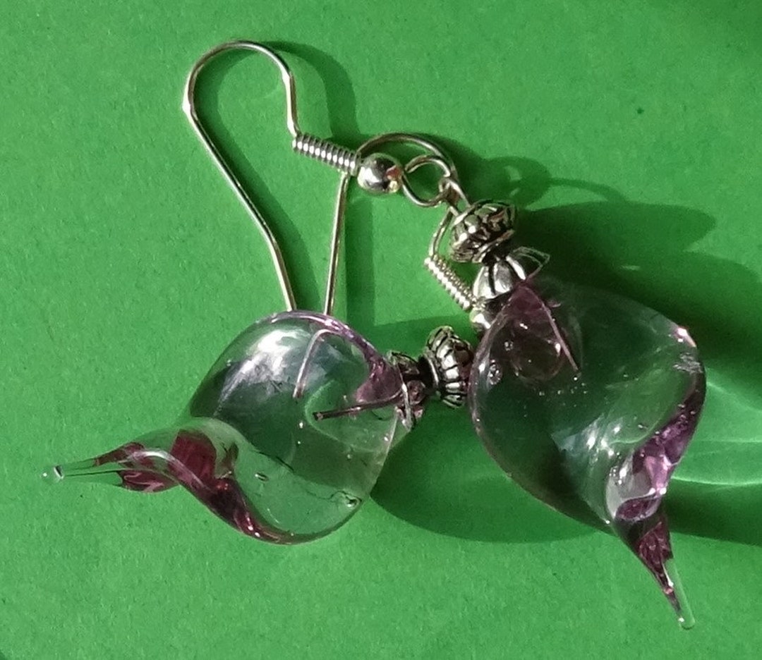 ピアス Ellipse Glass Drop Earrings #5212 Drop Earrings, Murano Glass, Lampwork, Hand Spun BCL.3282 - Etsy
