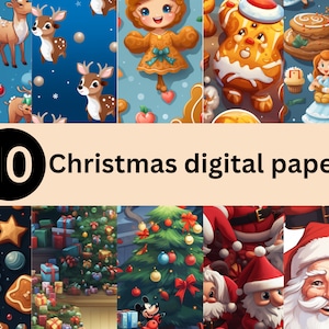 Christmas Digital Pattern Paper , Christmas Wrapping paper, Scrapbooking, Christmas png, Christmas family digital paper.