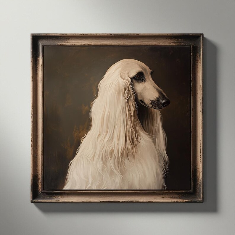 Afghan Hound Oil Painting | Portrait Style | Classical Dog Art ...