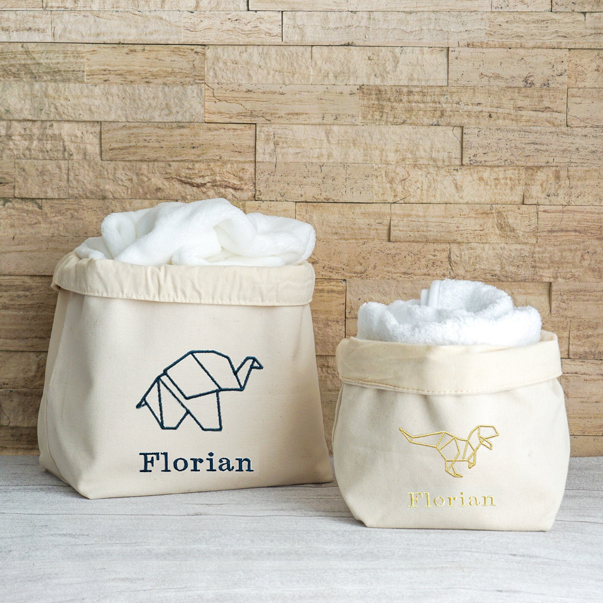 Panière de Rangement, Organisateur en Toile, Corbeille Tissu Personnalisée, Décoration Enfant // Ori