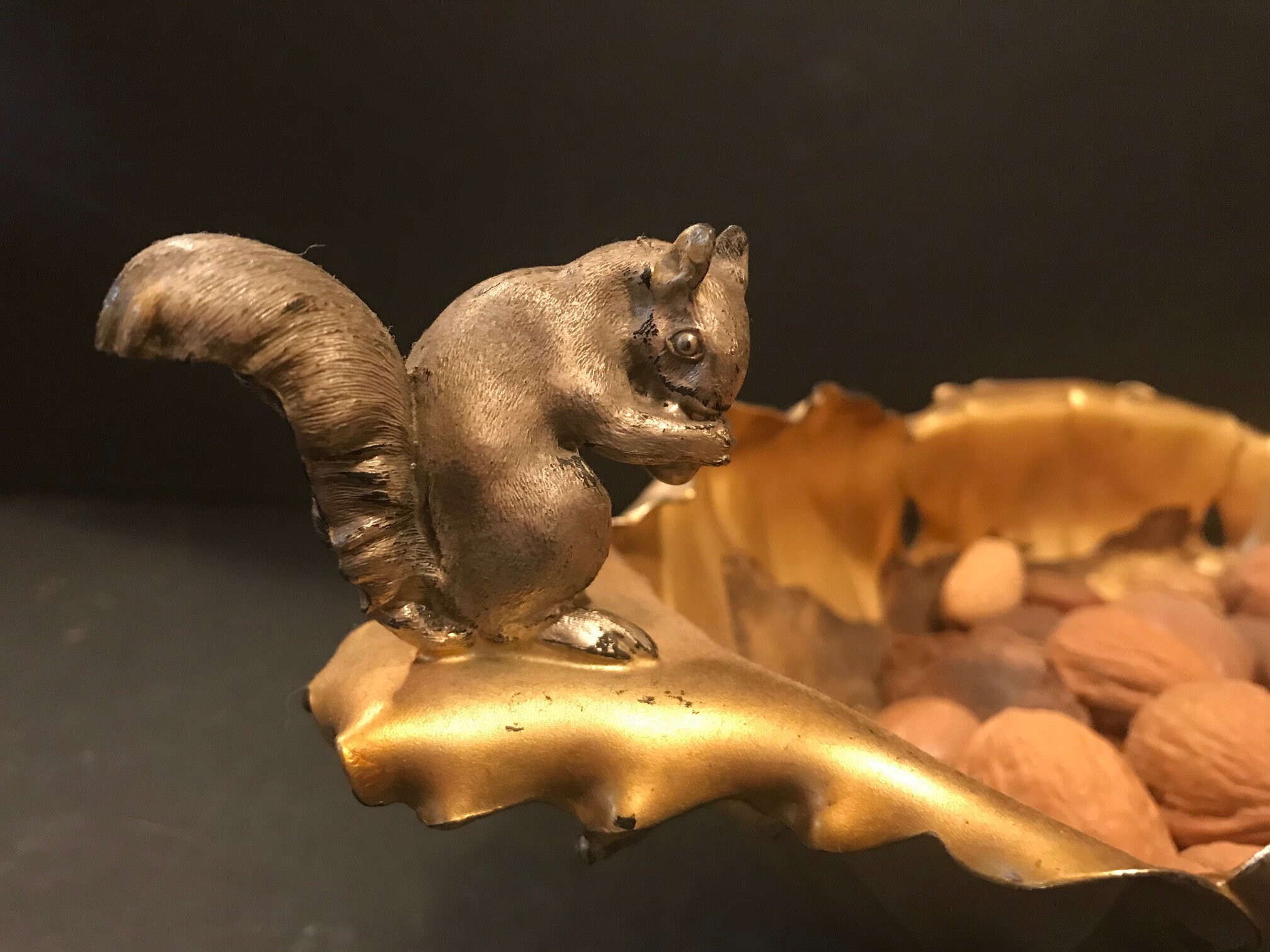 Vintage Silver and Gold Toned Whimsical Nut Bowl Squirrel Etsy