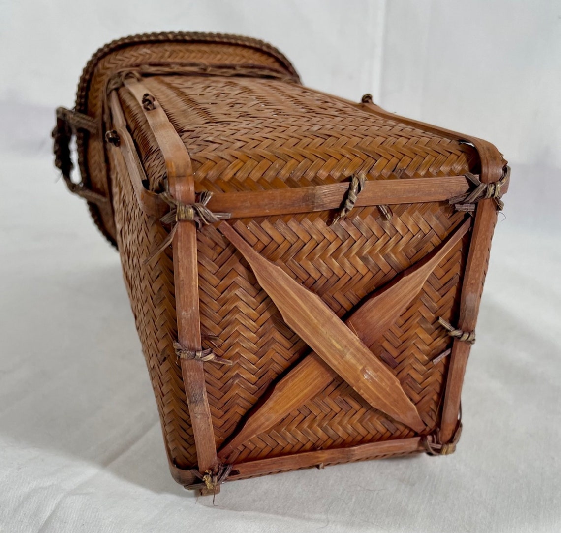 Vintage Japanese Basket Handmade Basket Woven Basket Etsy