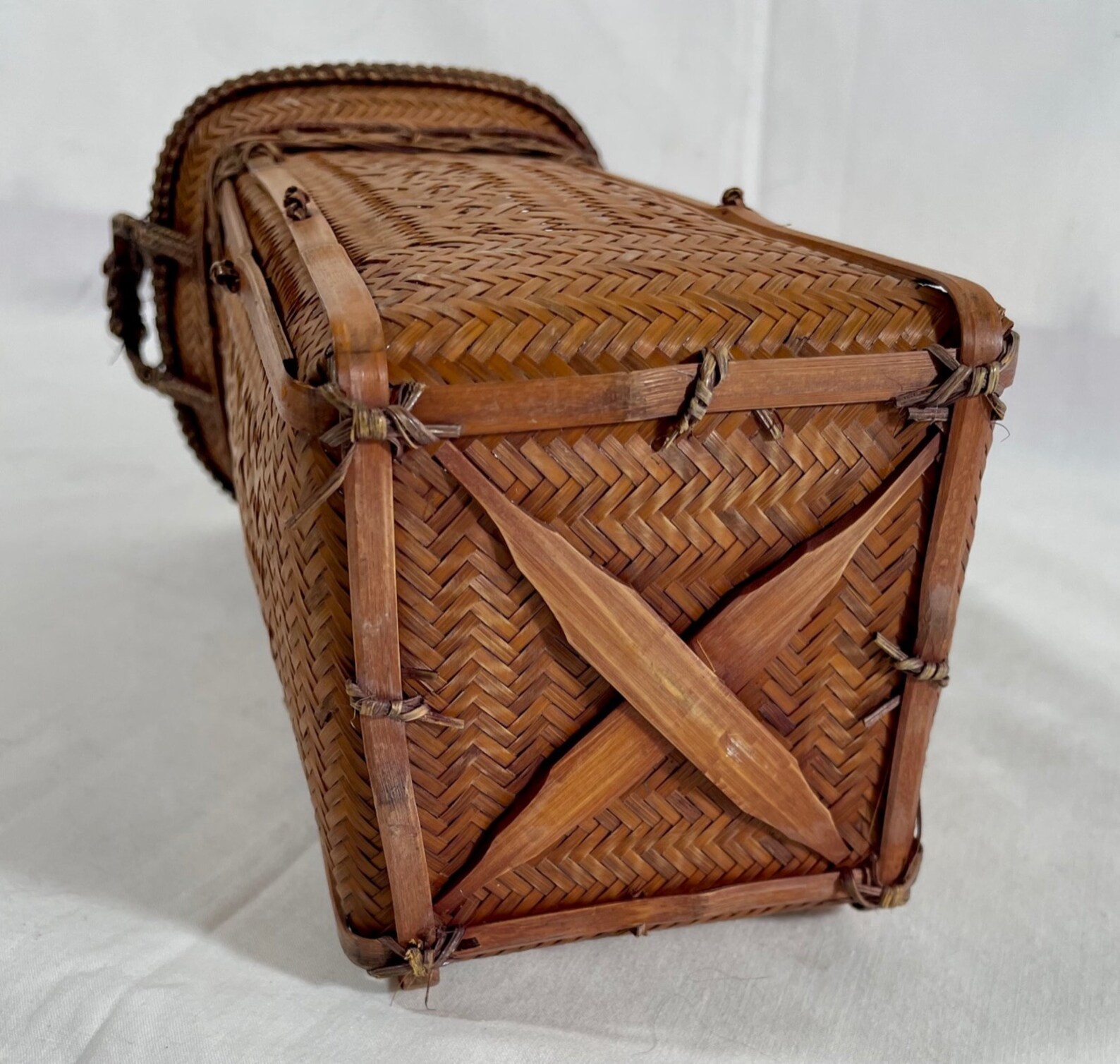 Vintage Japanese Basket Handmade Basket Woven Basket Etsy