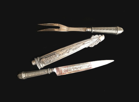 Antike Messer, argentinische Gaucho Alpaka Silber Set 