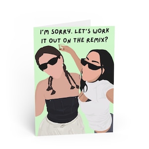 Sorry Card - Charli XCX, Lorde Brat Album, Greeting Cards, Apology Note, Retro Pop Culture Stationery, music inspired