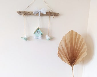 Country house wall decoration, Driftwood decoration, Spring decoration, Gift for the home