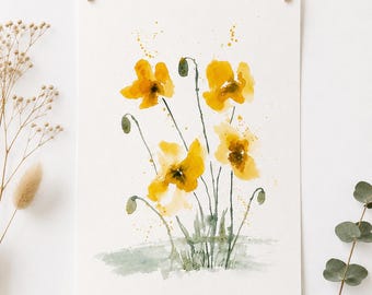 Botanical watercolor, spring flower, botanical illustration, original watercolor