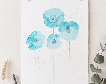 Flower poster, botanical illustration, original watercolor flowers, botanical watercolor, plant poster, flower painting