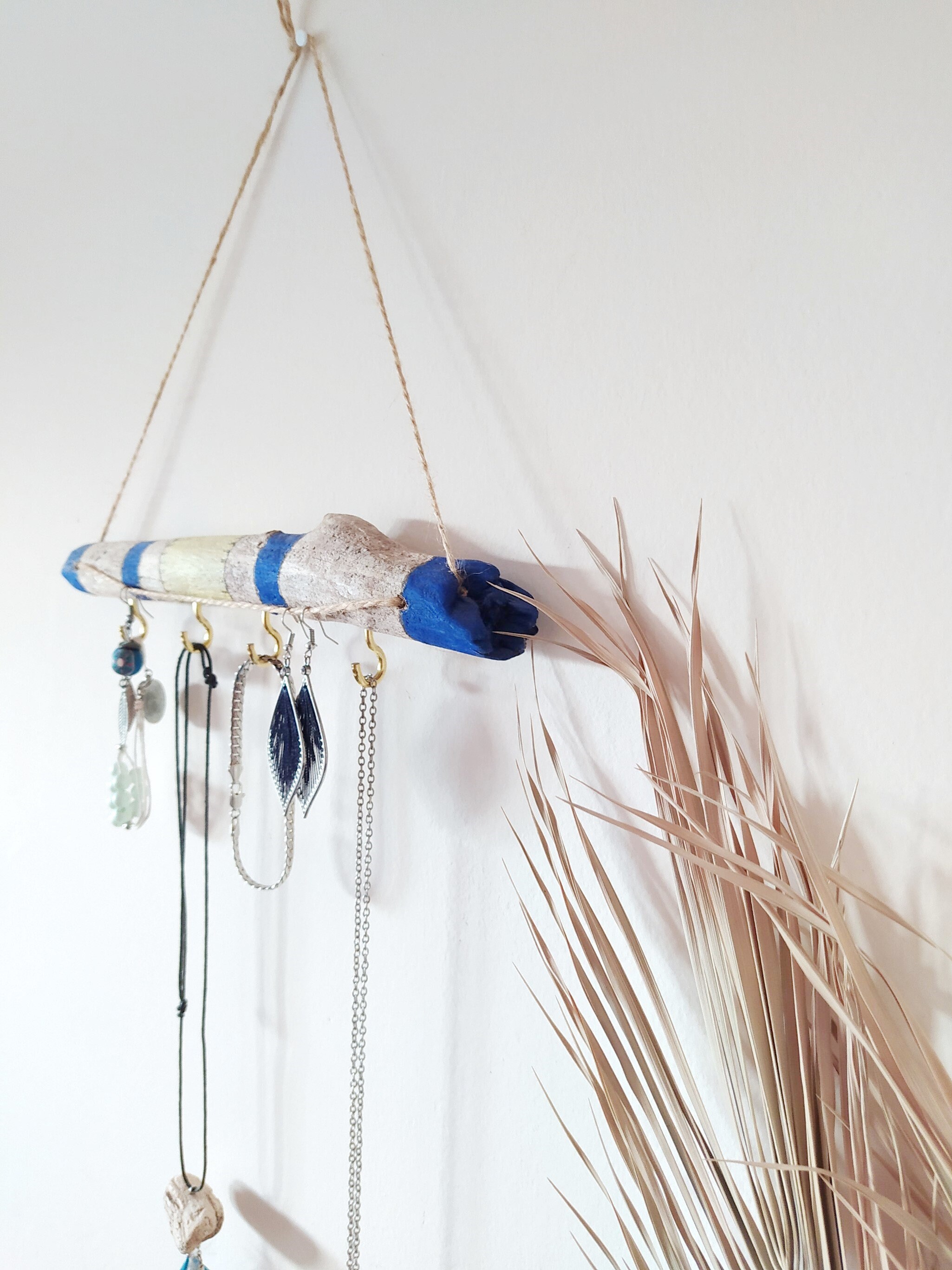 Boho Jewelry Holder, Driftwood Jewelry Storage, Bathroom Storage, Necklace, Bracelets, Earrings