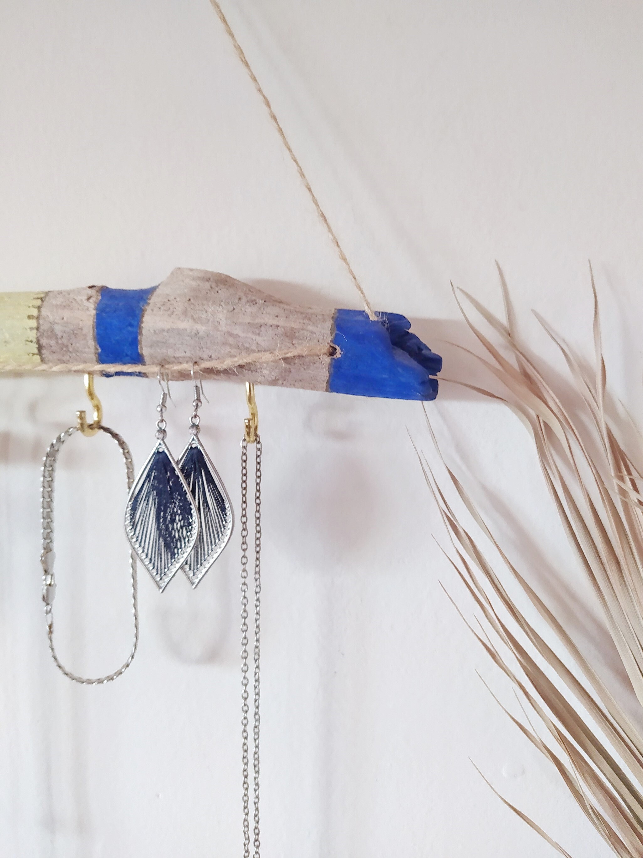 Boho Jewelry Holder, Driftwood Jewelry Storage, Bathroom Storage, Necklace, Bracelets, Earrings