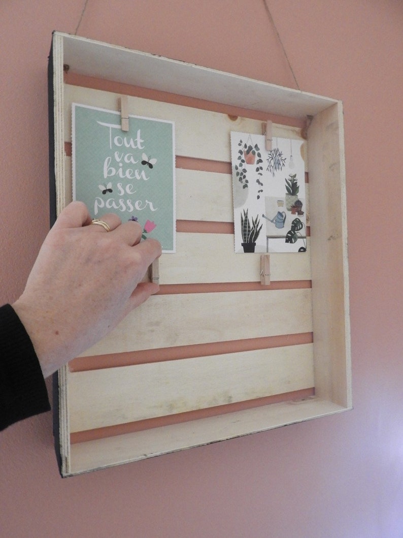 Wall photo holder with recycled materials housewarming gift Etsy