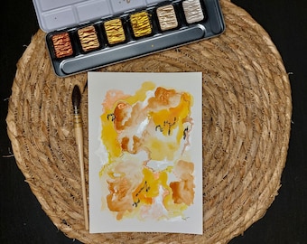 Original abstract watercolor, Watercolor postcard, Colorful wall art, Contemporary decor