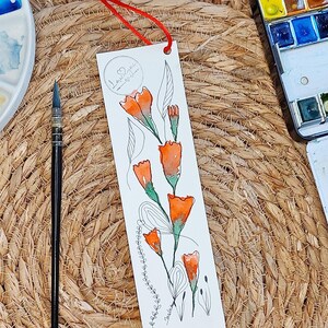 Marque-page aquarelle originale, cadeau amoureux
