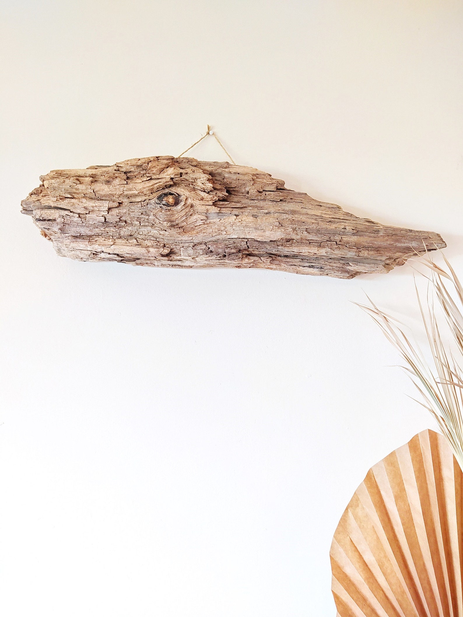 Sculpture Poisson En Bois Flotté Sur Socle - Art Naturel Unique - Décoration Maison