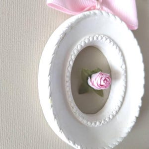 Romantic wall decoration in antique lace – Shabby chic powder pink frame – Vintage boho wall decor – Handmade image 12