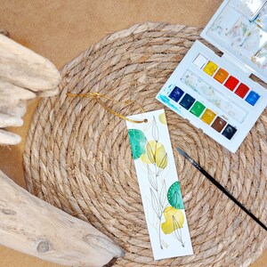 Marque-page aquarelle originale fleurs