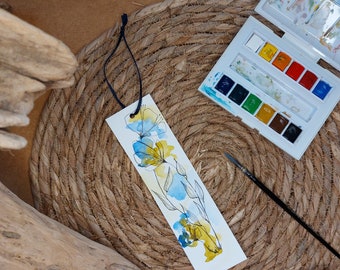 Original watercolor flower bookmark