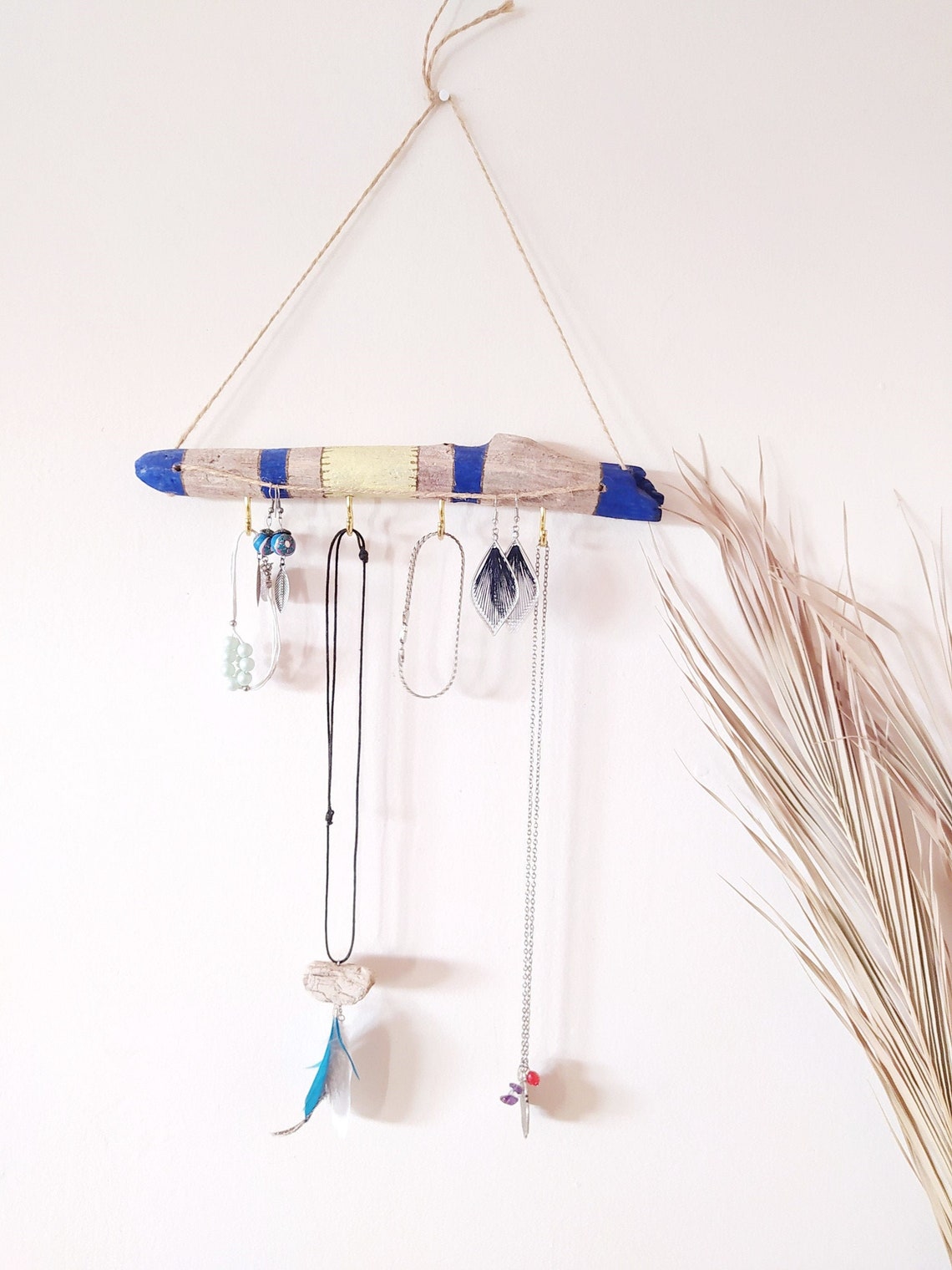 Boho Jewelry Holder, Driftwood Jewelry Storage, Bathroom Storage, Necklace, Bracelets, Earrings