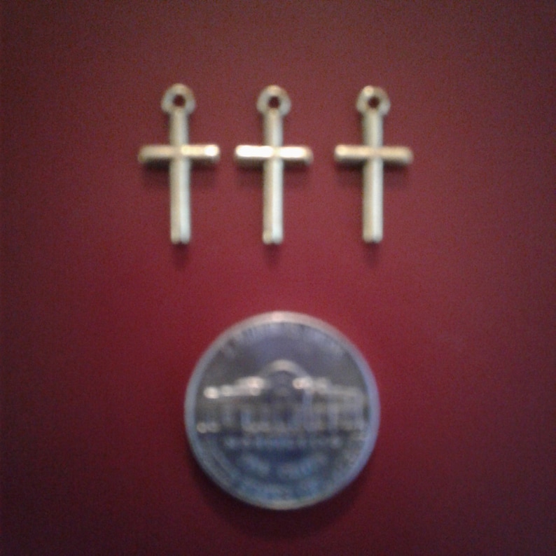 Cross Dark Gold Charms 3 Pieces /& 2 Sided