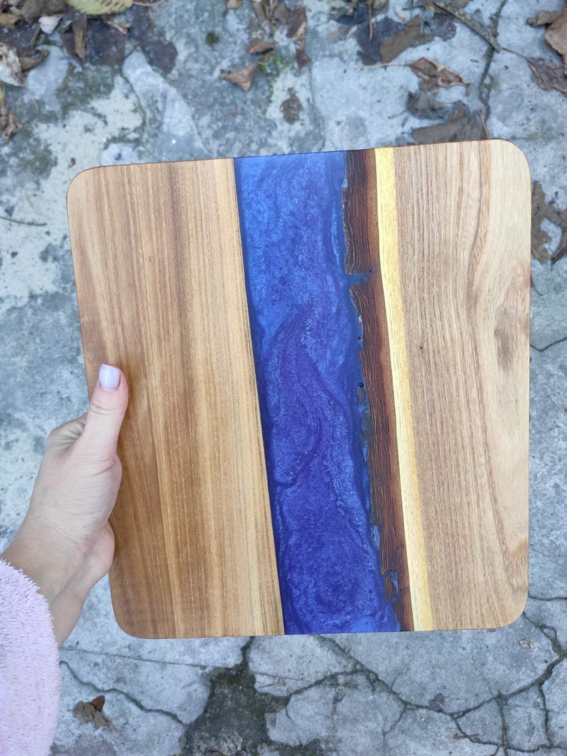 epoxy wood cutting board river epoxy cutting kitchen
