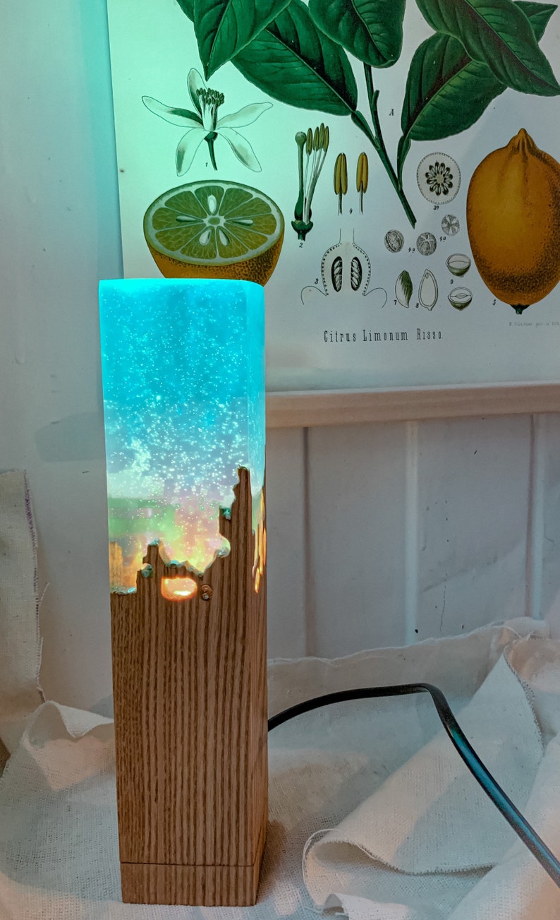 Epoxy lamp Handmade night light digital file Epoxy wood lamp Etsy