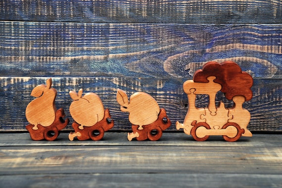 animal puzzle train