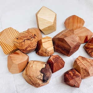 7-12 sets Tumi ishi Balance toy Wooden stones Wooden Blocks Wood rocks Zen style Handmade Wood Blocks Geometric blocks Safe for kids
