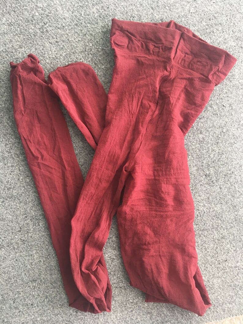 80s Up-The-Side Patterned Wine PantyhoseDotted n Abstract SpotsMatteTall