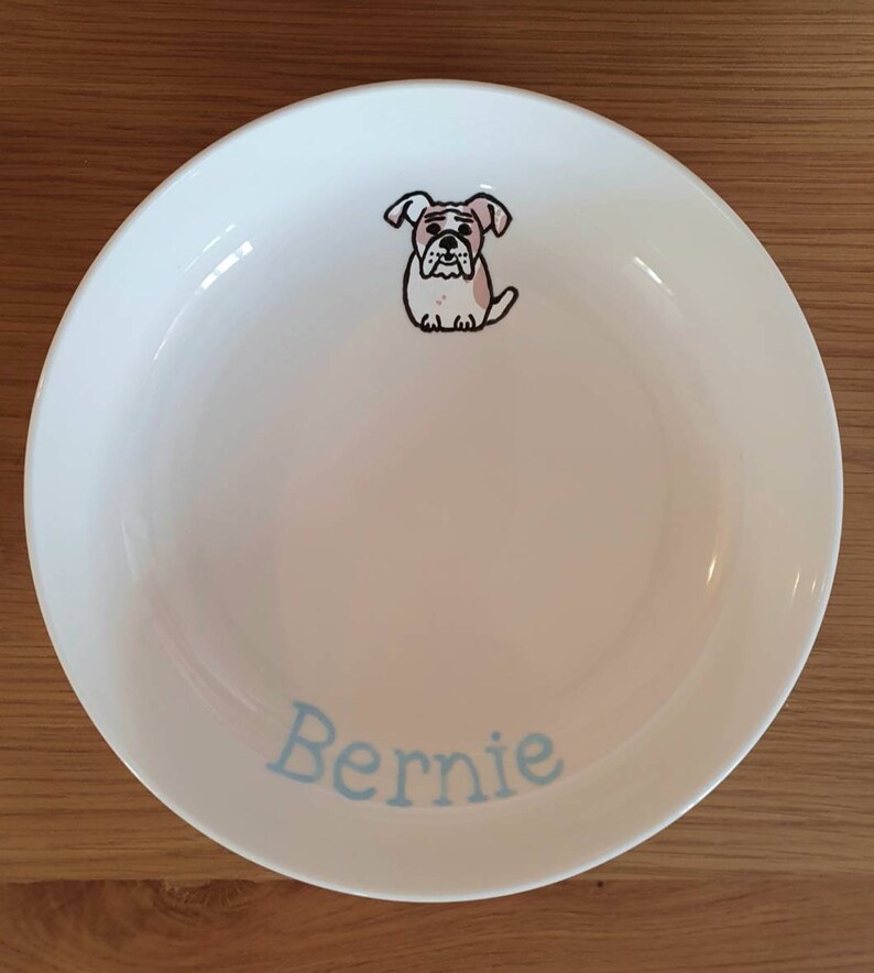 Custom Cat Dog Food Dish Plate Bowl Water Polka Dot Hand Etsy