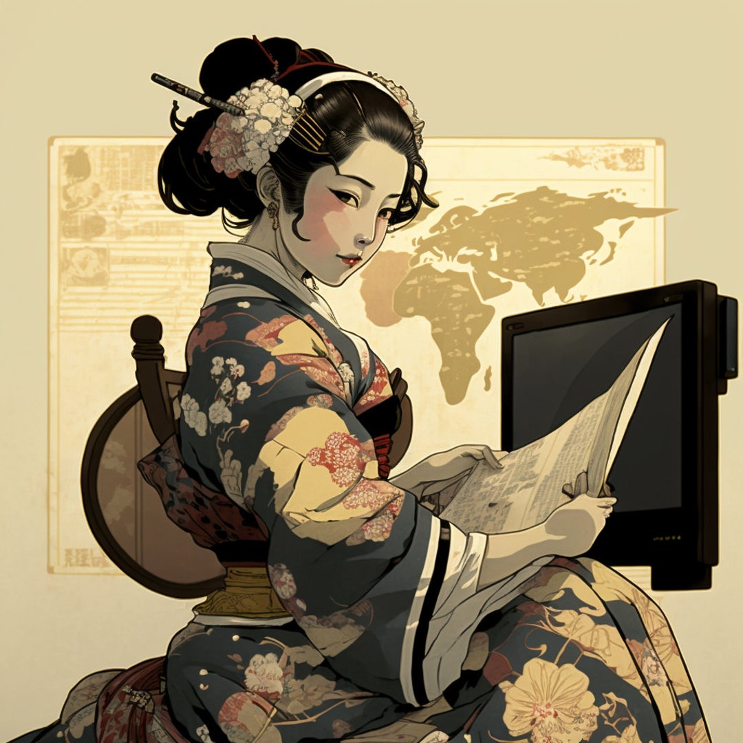 Ukiyo-e Art Modern Geisha - Etsy