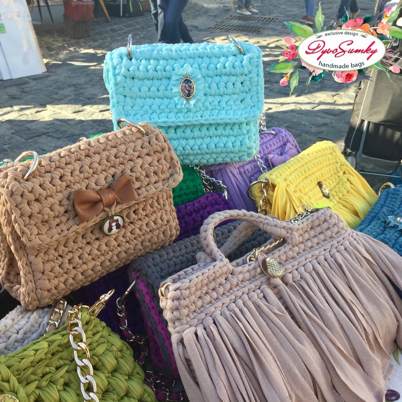 Crochet Brown Small crossbody Bag Handmade Purse Everyday Bag | Etsy