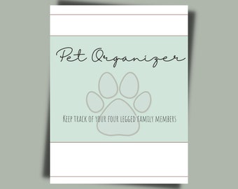 Printable Pet Health Records Planner | Vet Info (Digital Download)