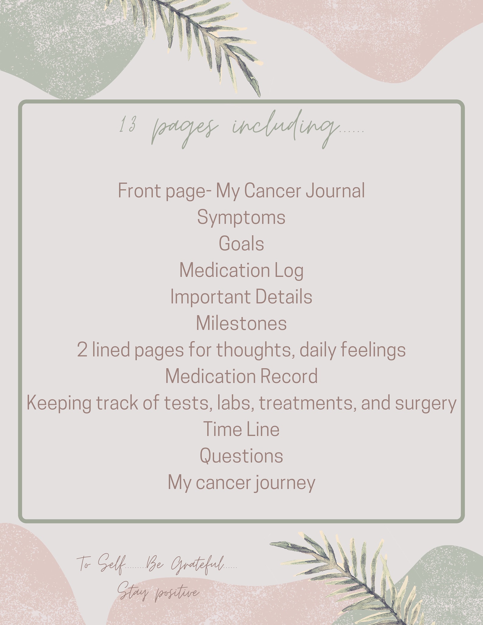 Cancer Journal Printable Cancer Survivor Cancer Patient - Etsy
