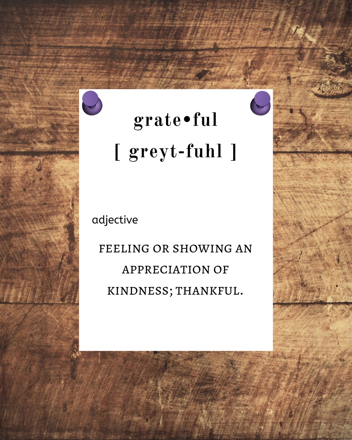 Grateful Definition Print Word Art Definition Poster | Etsy