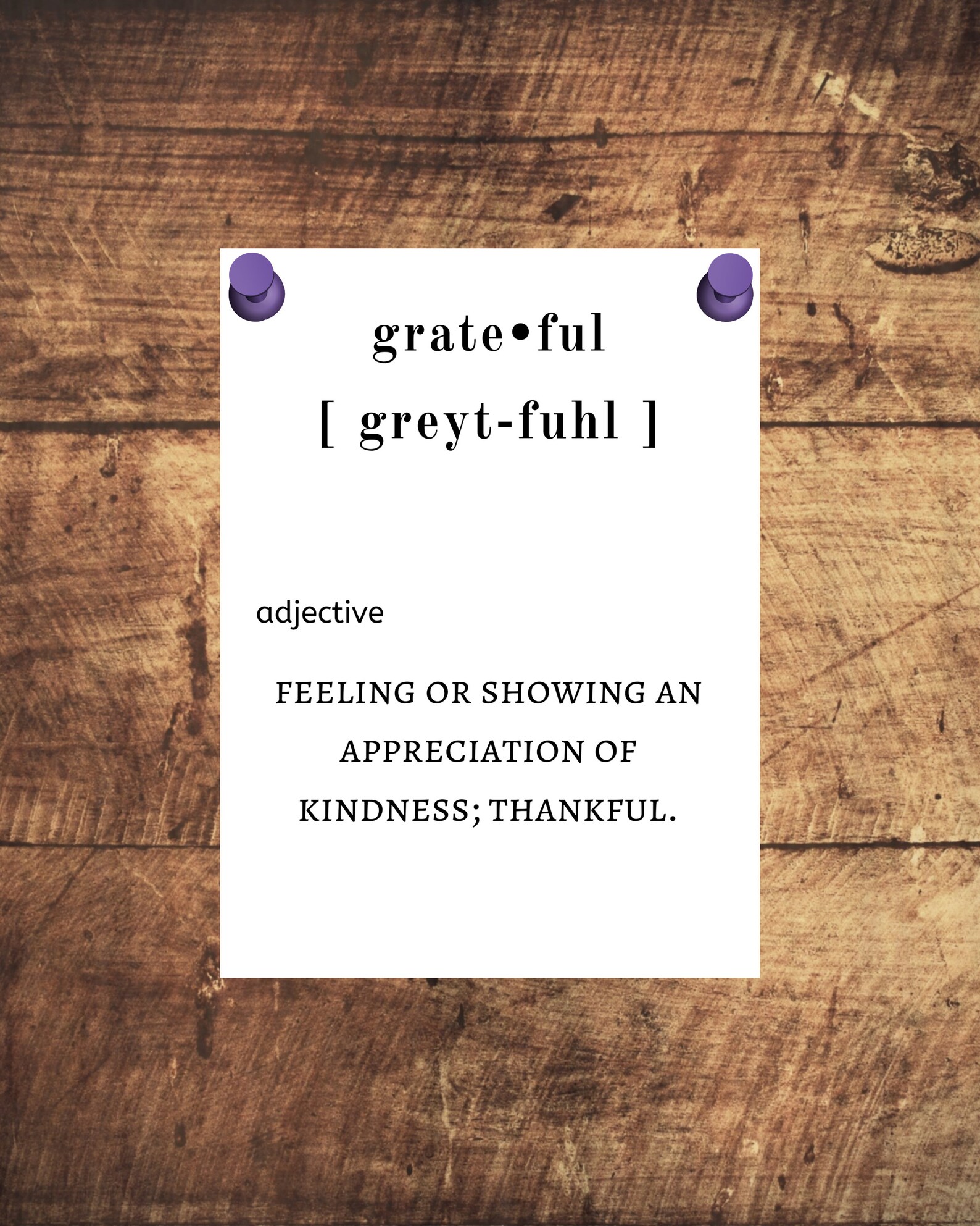 Grateful Definition Print Word Art Definition Poster Etsy