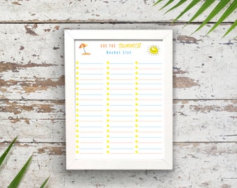 Summer To-Do List Printable | Bucket List | Family Fun | FILLABLE PDF | Summer 2022 | Summer Planner |Checklist | Ideas for Summer |