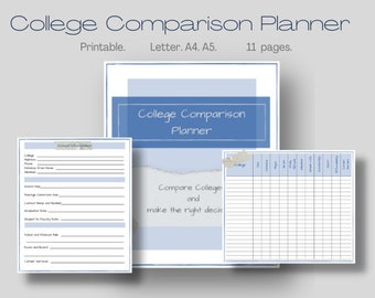College Planner | Printable Planner | College Organizer | College Comparison | University Checklist | College Search | High School Graduate