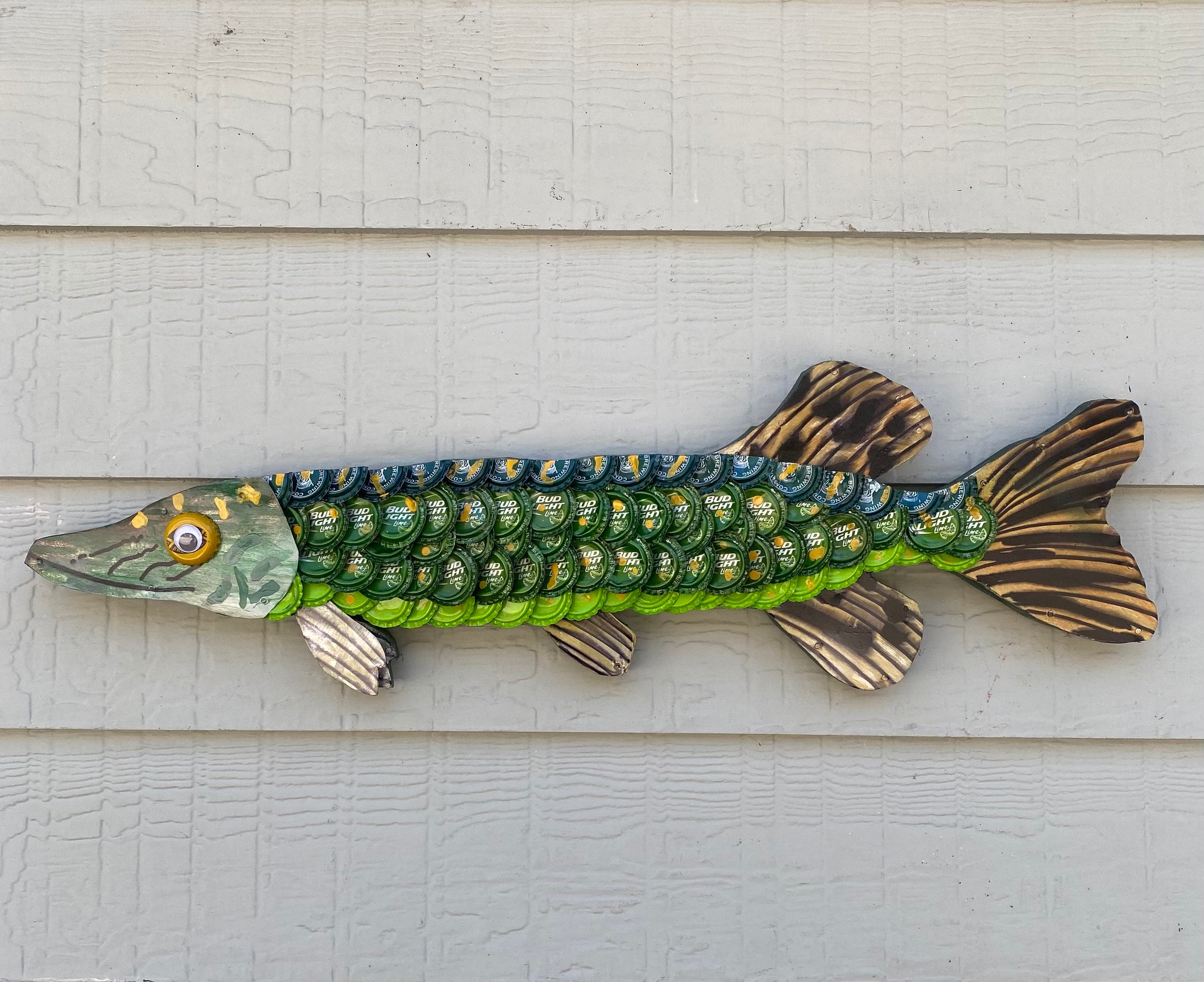 Bottle Cap Art - Genus Esox, Fresh Water Fish, Pike - Etsy