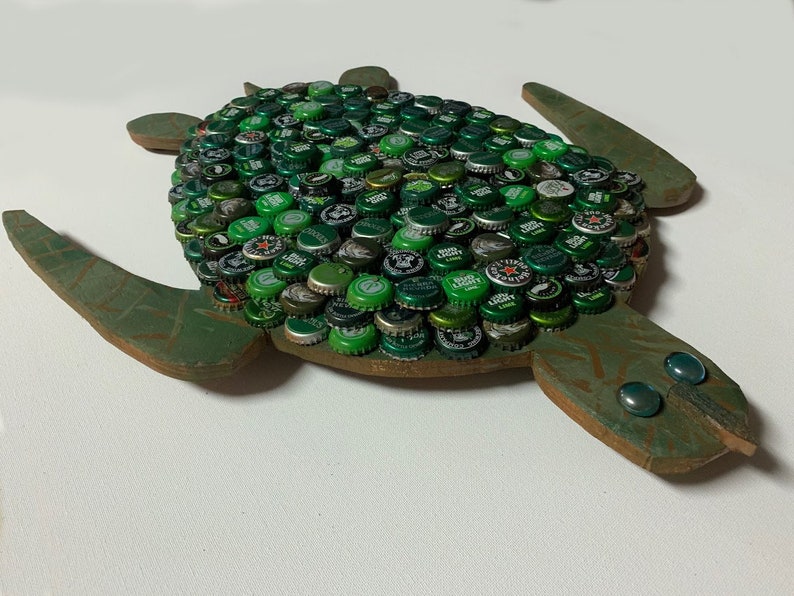 Bouteille à bouchon Art tortue de mer verte n 4 | Etsy