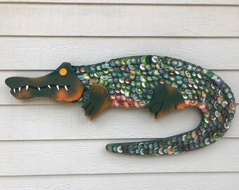 Bottle Cap Art - Alligator No. 1