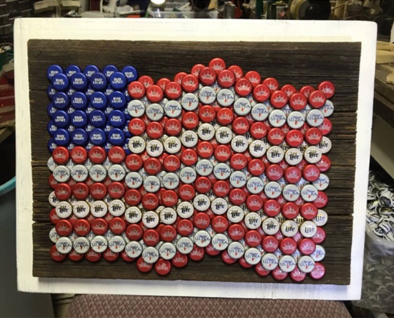 Bottle Cap Art American Flag - Etsy