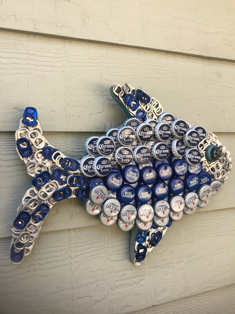 Bottle Cap Art Classy Fish Etsy